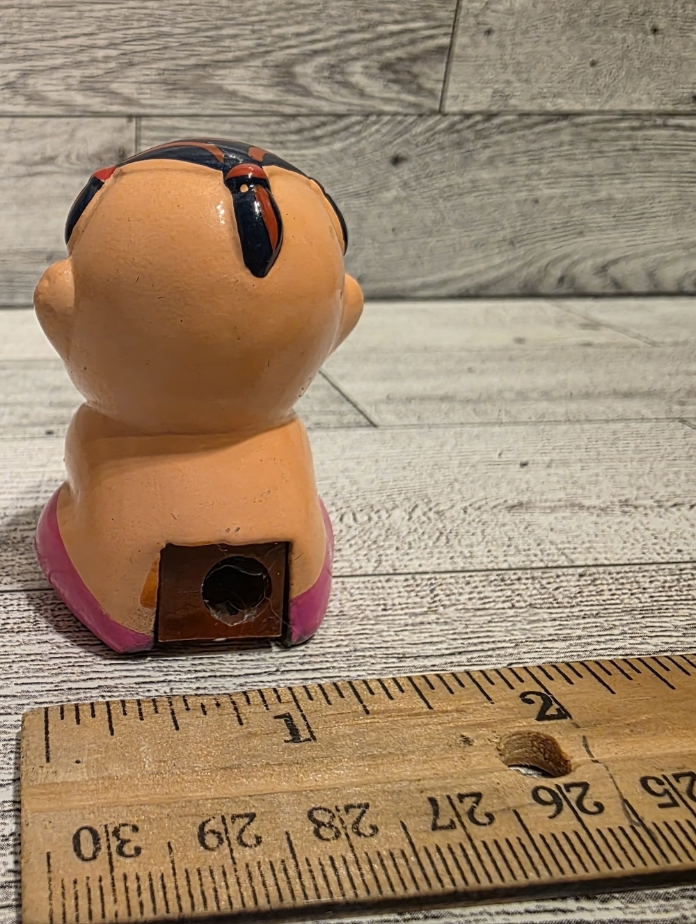 Vintage Kewpie Figurine - Peach, Black & Pink Sharpener - Picture 2 of 3